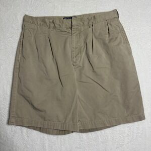 VTG 90s Polo Ralph Lauren Tyler Shorts Mens 34 Khaki Pleated Chino Cotton Retro